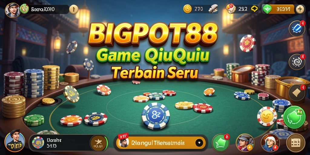 Tampilan gameplay seru dalam permainan QiuQiu BIGPOT88.