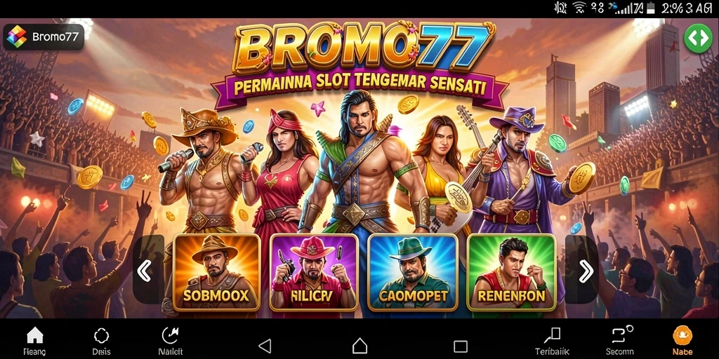 Gameplay menawan BROMO77 dengan mesin slot beragam dan fitur bonus.