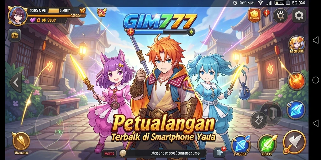 Tampilan menarik gameplay GIM777 dengan karakter anime.