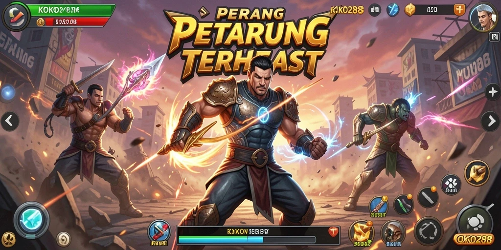 Screenshot gameplay KOKO288 menampilkan pertarungan aksi penuh ketegangan.