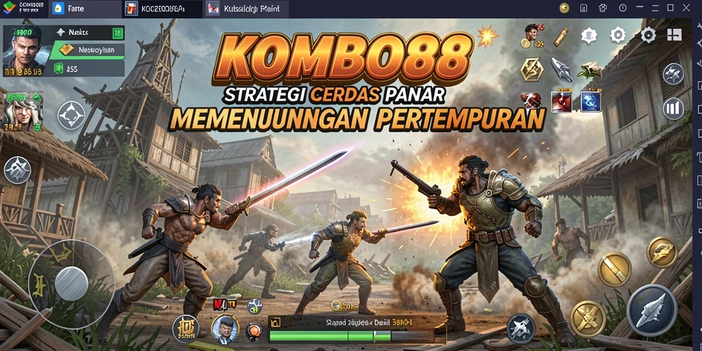 Screenshot gameplay KOMBO88 menampilkan strategi cerdas dalam pertempuran.
