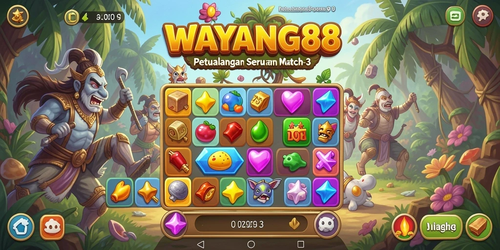 Tampilan gameplay seru dari WAYANG88 yang penuh warna.